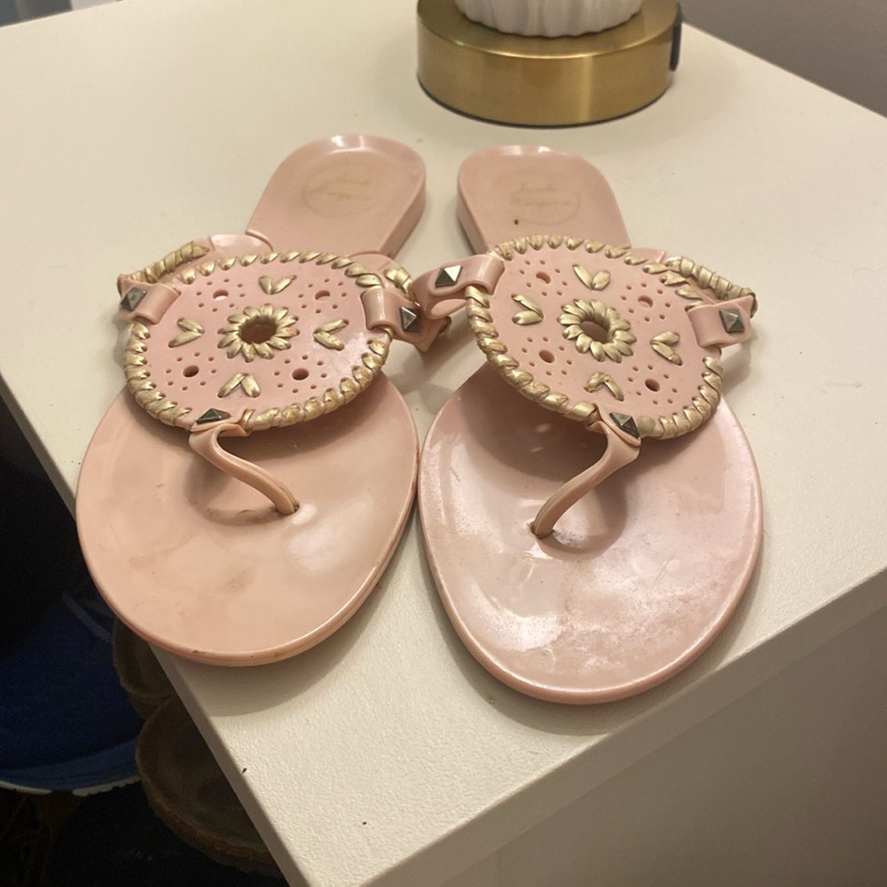 Jack Rogers Pink and Gold Sandals
